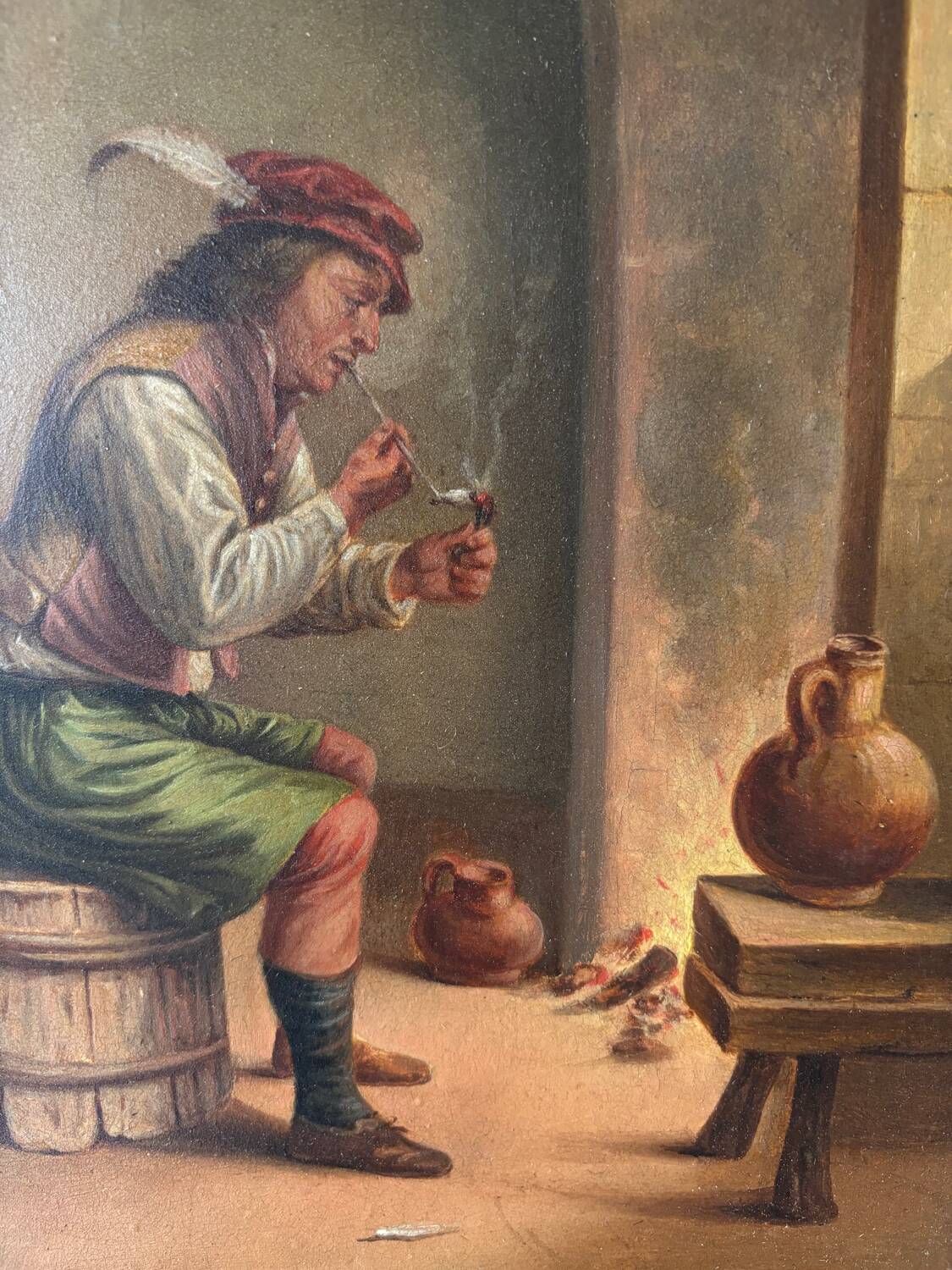 Smoker in a tavern