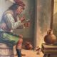 Fumeur dans une taverne