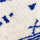 Moroccan berber carpet azilal with majorelle blue patterns 2,98x1,83m