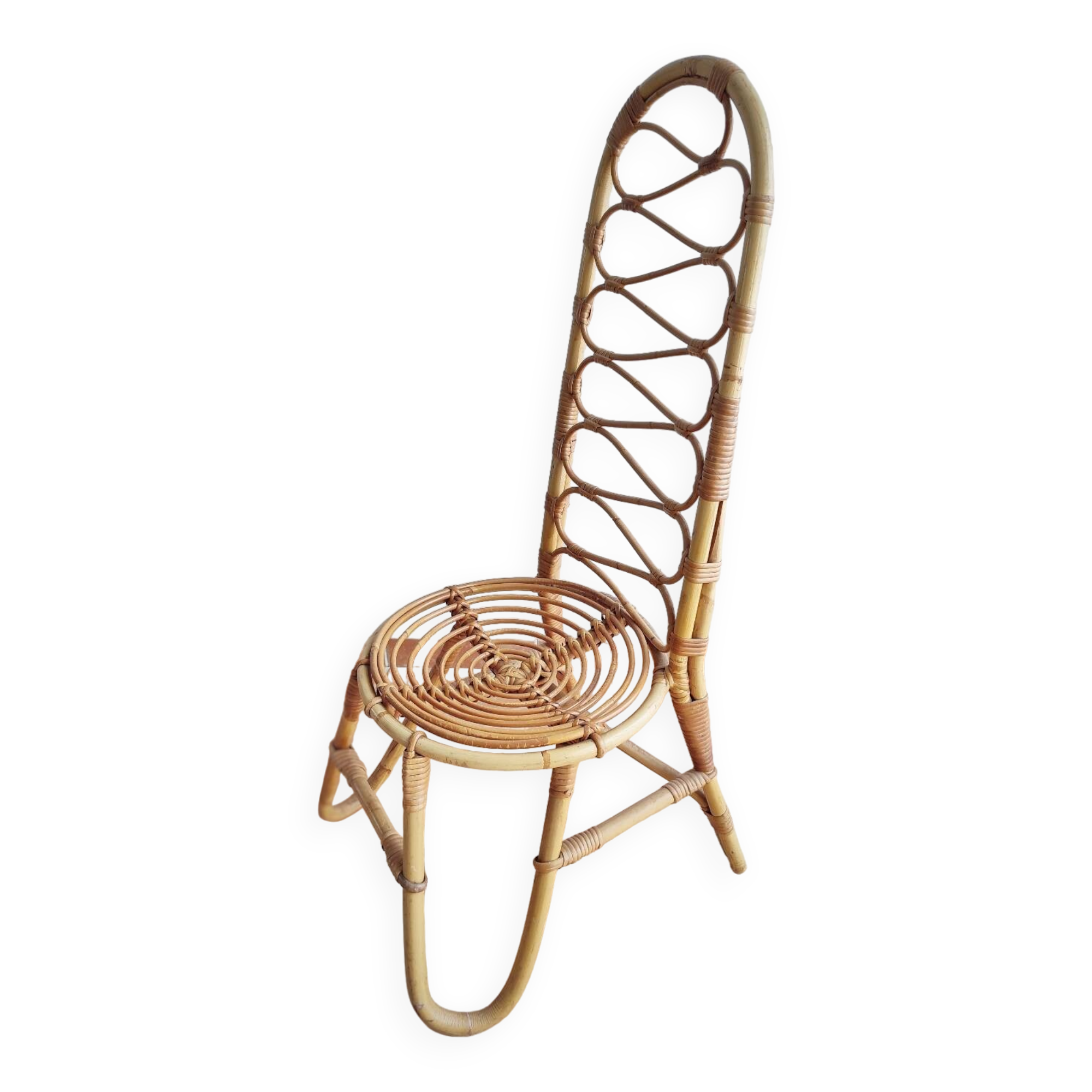 Chaise en rotin vintage