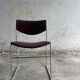 Set of 3 Howe 40/4 stackable chairs in burgundy fabric — Chrome frame, mid-century style