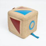 Vintage cube therapeutic toy by Renate Müller for H. Josef Leven, Sonneberg, 1960s