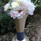 Blue and gold tulip vase in enamelled art deco style / 30s-40s