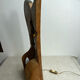 Lampe en bois sculpté et vitrail