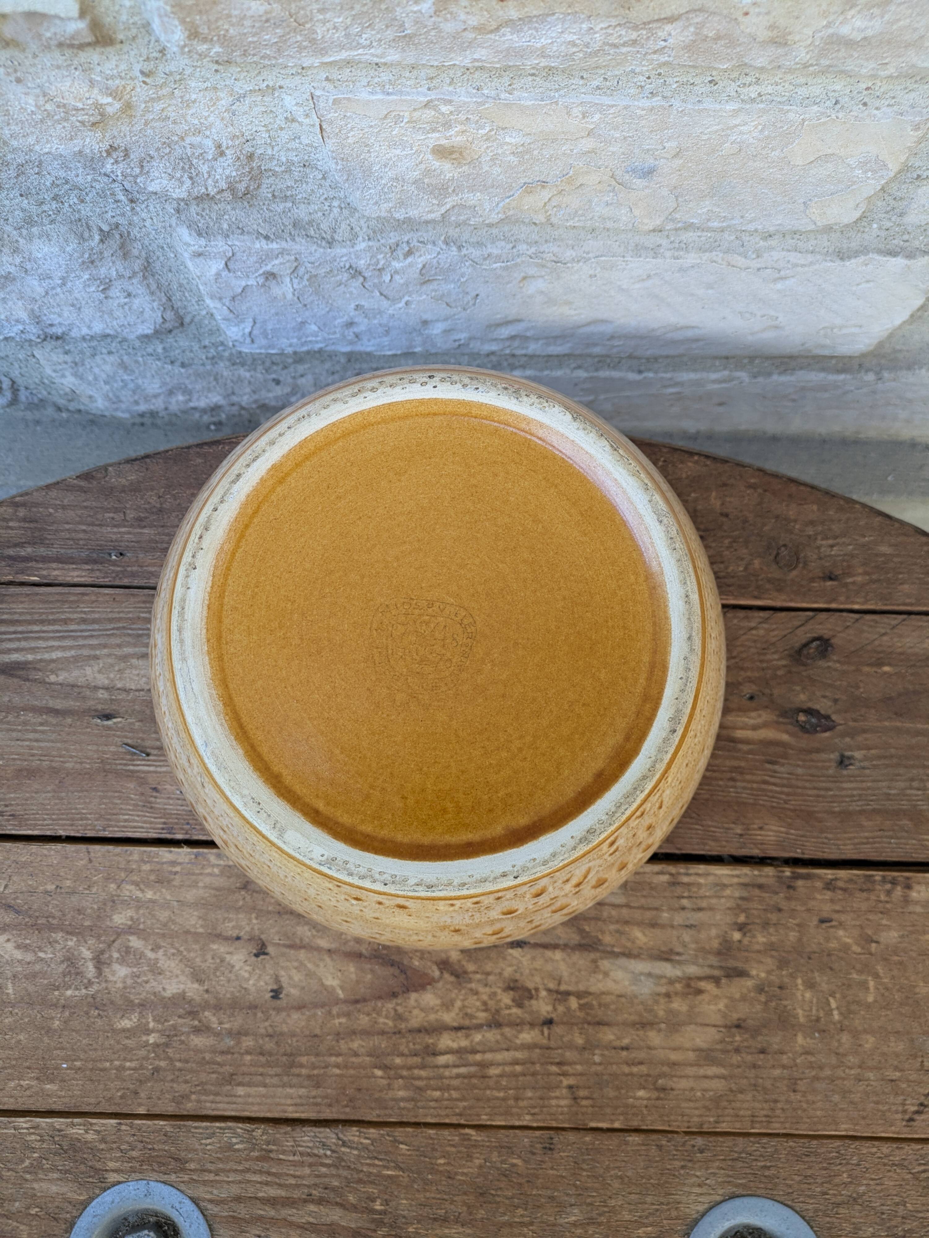 Vintage stoneware salad bowl from Niderviller, Fauve model, 1960s/70s, 24.5cm.