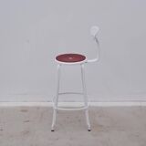 NICOLLE high chair in metal and leather