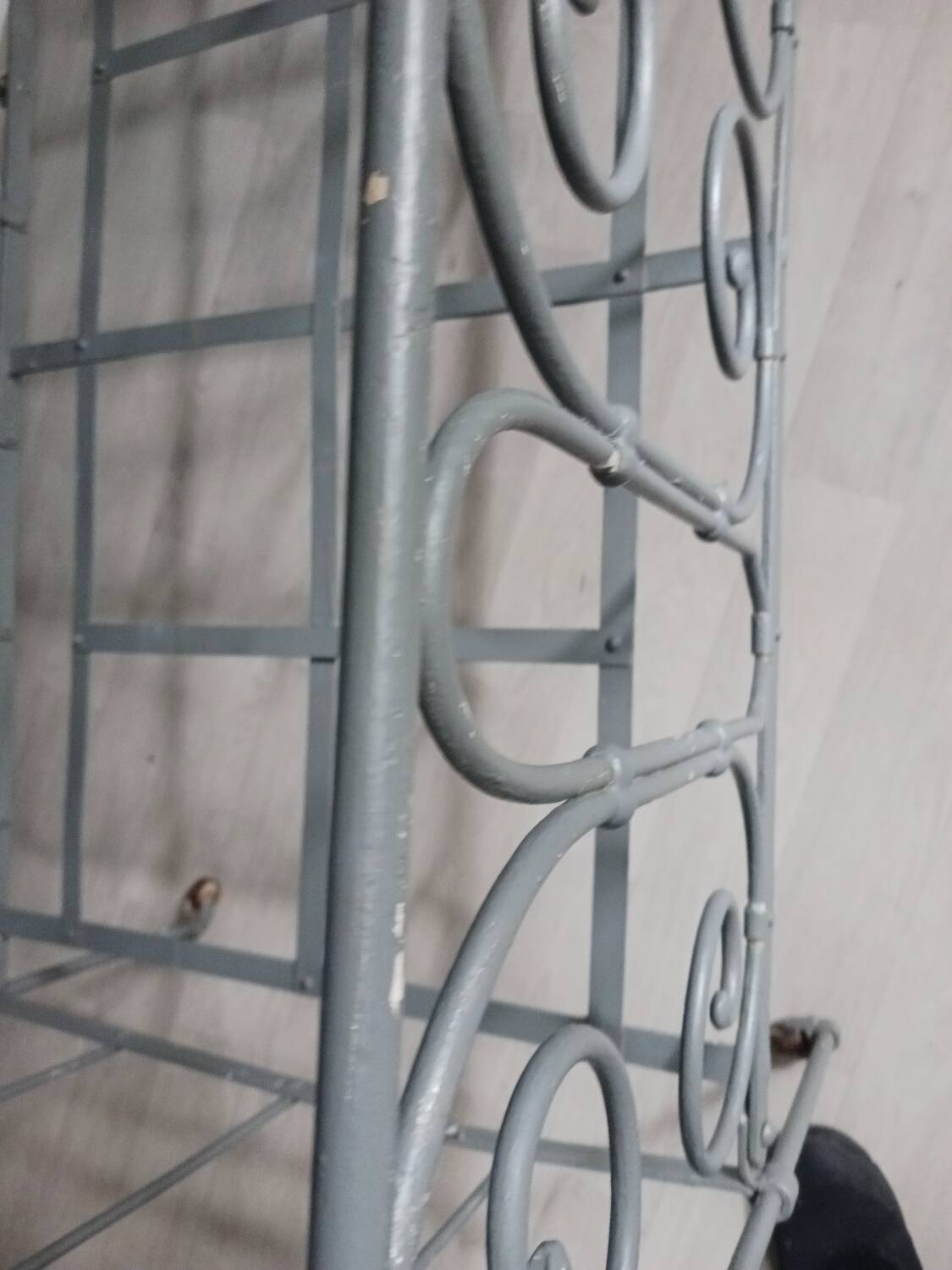 Wrought iron children's bed from the late 19th century.