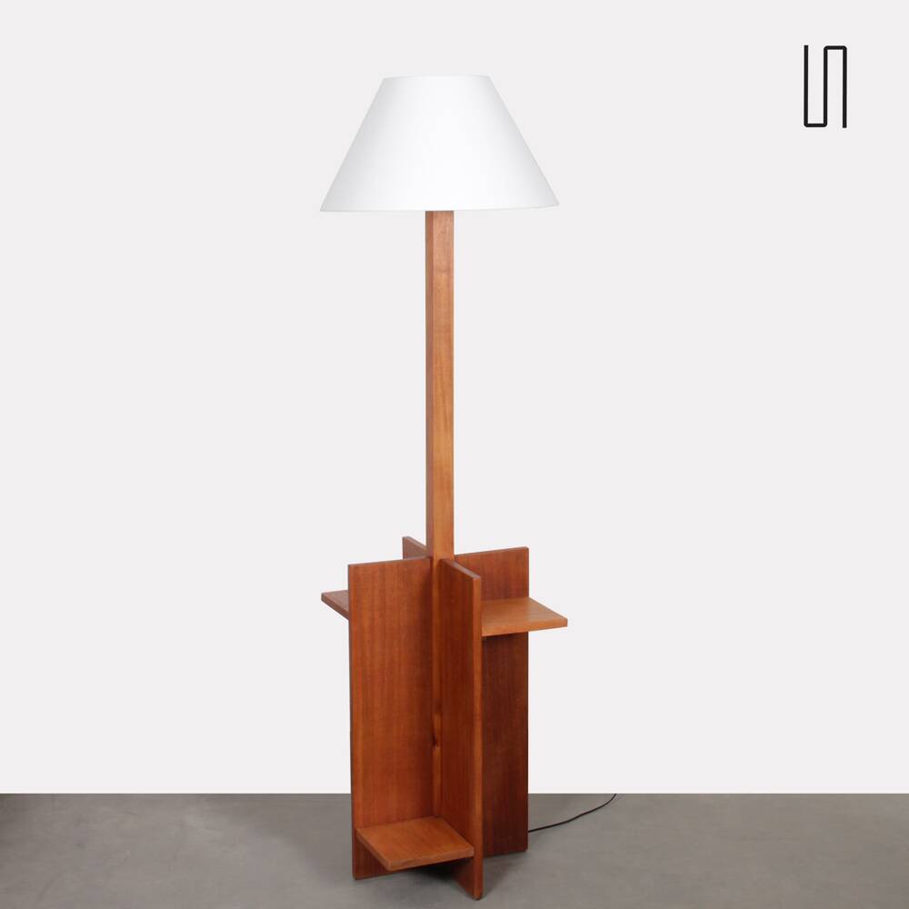 Modernist wooden floor lamp, 1930-40