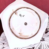 Handcrafted enameled ceramic candle holder signed vintage Rouen style decor