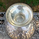 Large silver plated champagne cooler bowl on pedestal with grape