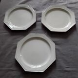 Set of 3 pearl plates from Creil and Montereau