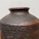 Brutalist vase from the mid-century German studio pottery by Gerhard Liebenthron, 1974.