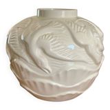 Vase boule en faïence à décor de mouettes, 1970