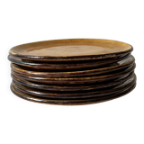 7 assiettes à dessert en céramique émaillée