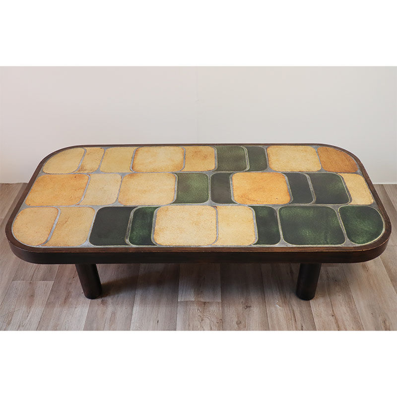 Vintage coffee table "Shogun" by Roger Capron 1960