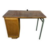 Old wood and steel desk