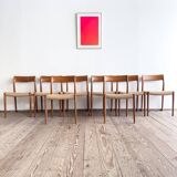Chaises danoises en teck Mid-Century par Niels O. Møller # 77, set de 8