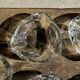 Set of 14 triangular glass ashtrays D13