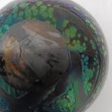 Murano glass ball vase signed Melina