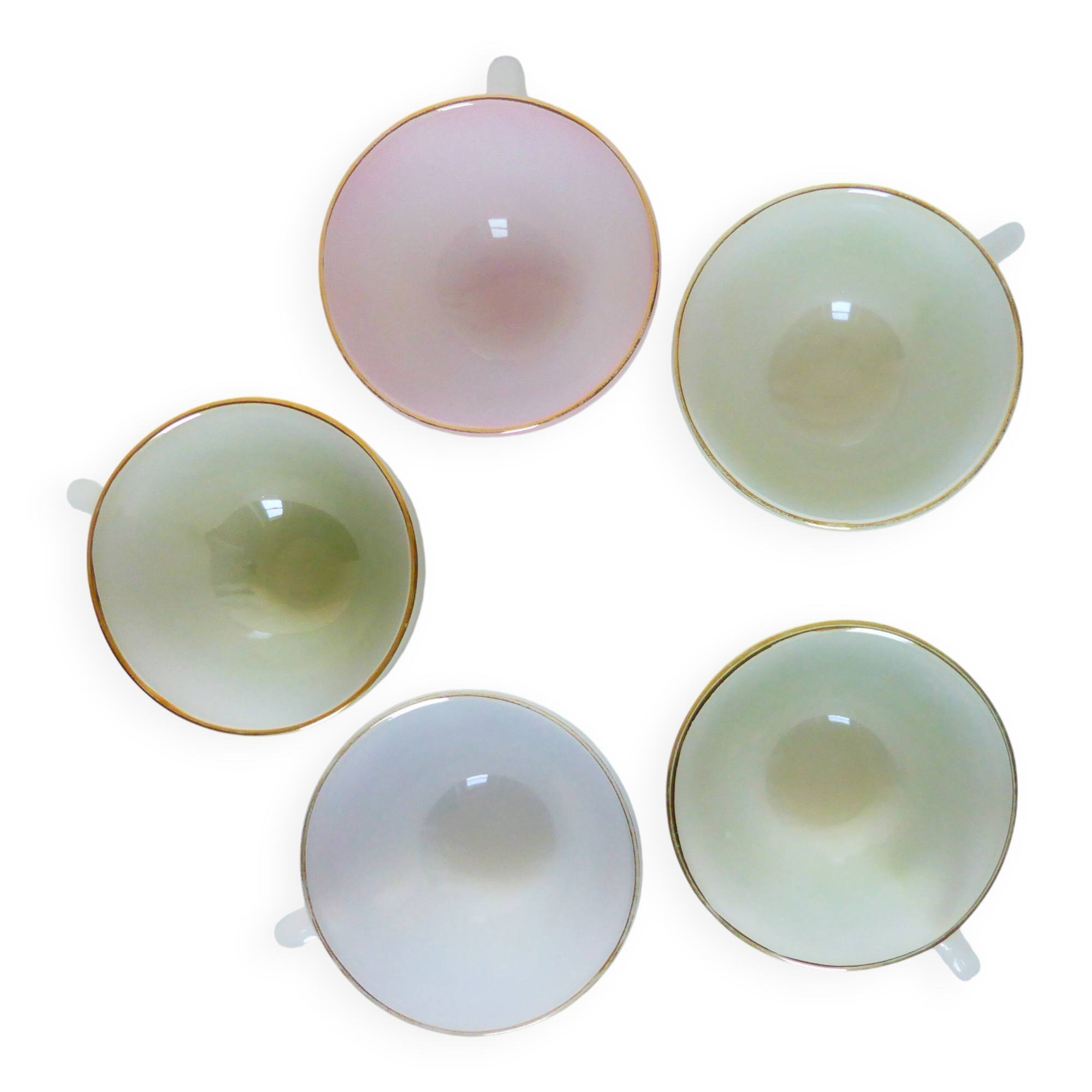 5 tasses harlequin vintage en arcopal 210185