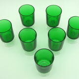 7 bottle green walking glasses - Cavalier Luminarc France 70