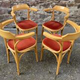4 chairs Bentwood restaurant armchairs vintage 80s French bistro bentwood a