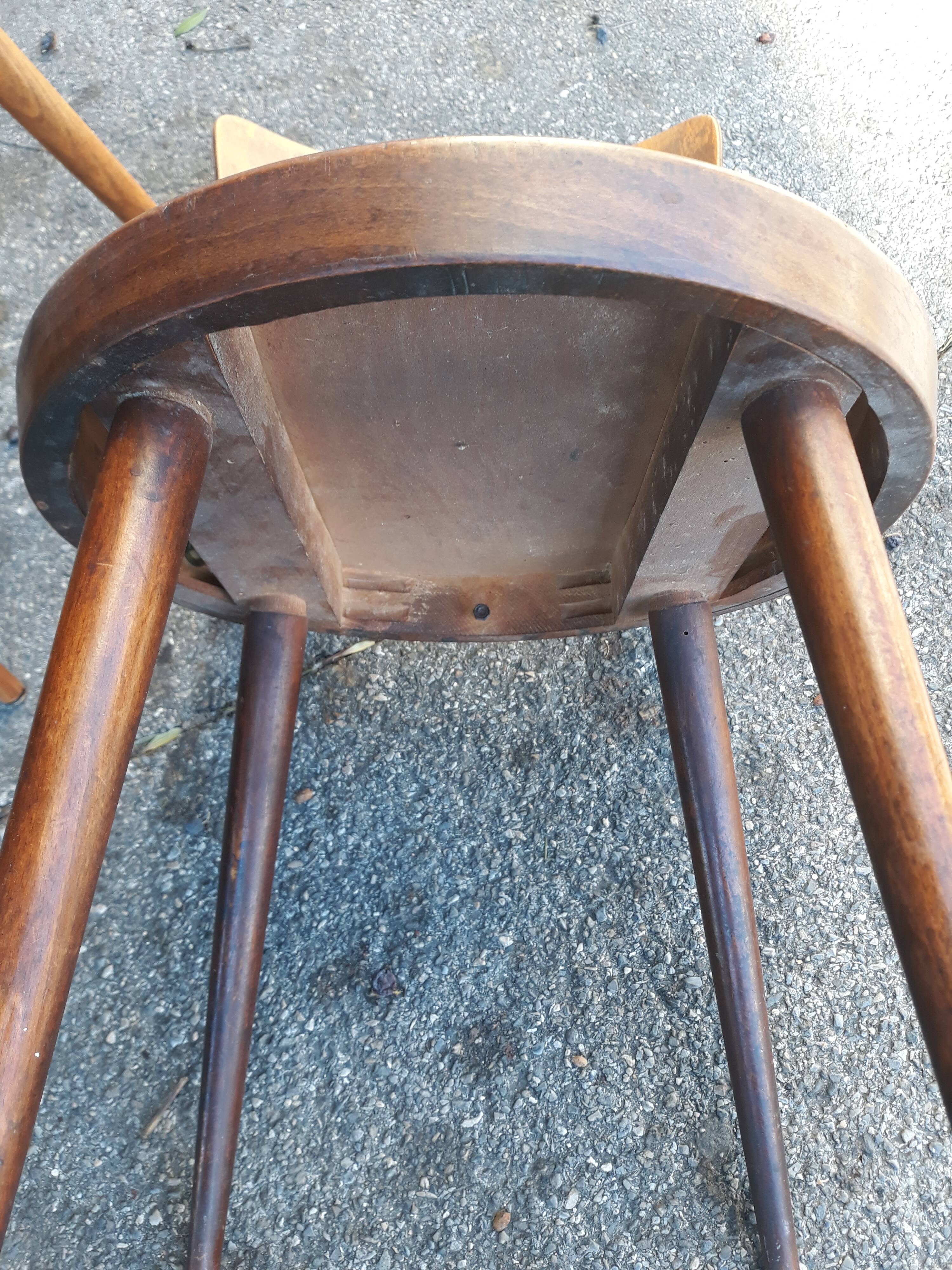 Série de 3 chaises Baumann modèle Dove vintage