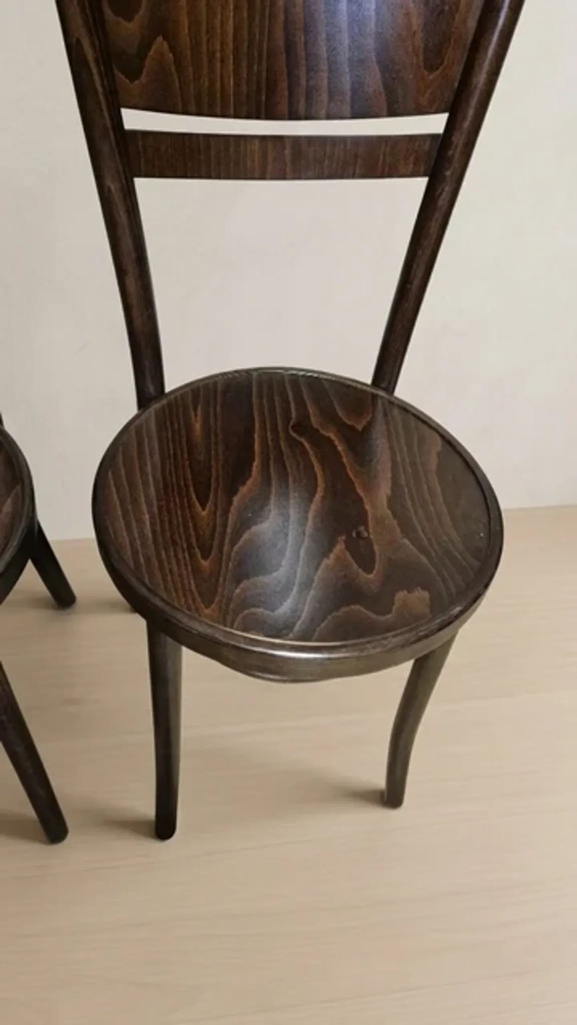 Set of 4 TON wooden dining chairs, 20th century, Czechoslovak, 90 × 46 cm