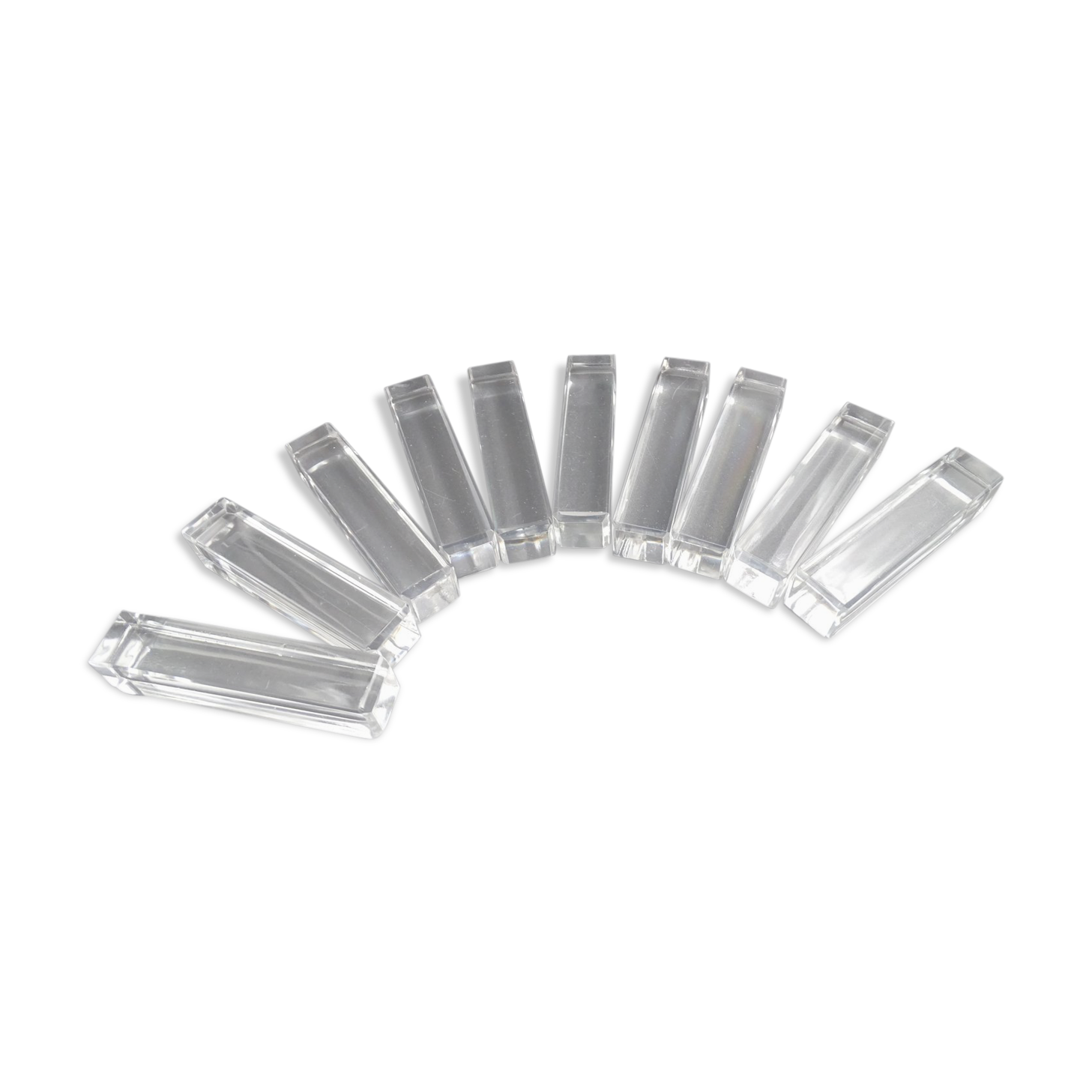 Lot de 10 repose-couteaux en cristal de Saint-Louis - Etat correct