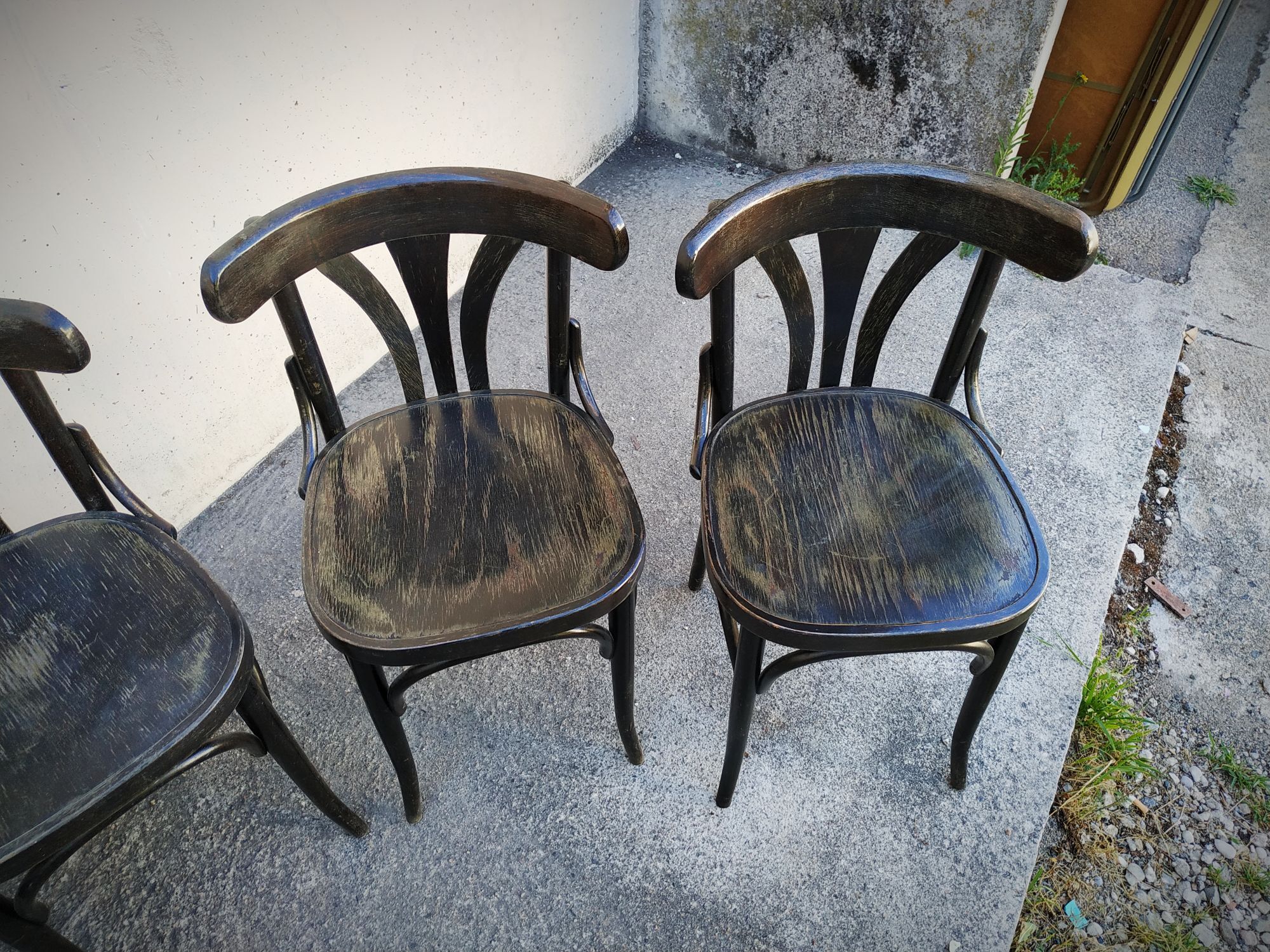 Series of eight bistro chairs