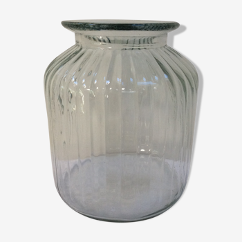 Large old decorative glass