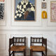 Pair of rush-seated chairs by the fireside "bobbin"