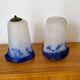 Noverdy white and blue glass paste lampshade