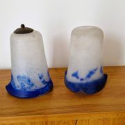 Noverdy white and blue glass paste lampshade