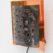 Vintage Brutalist copper wall sconce from Boréns, 1960s