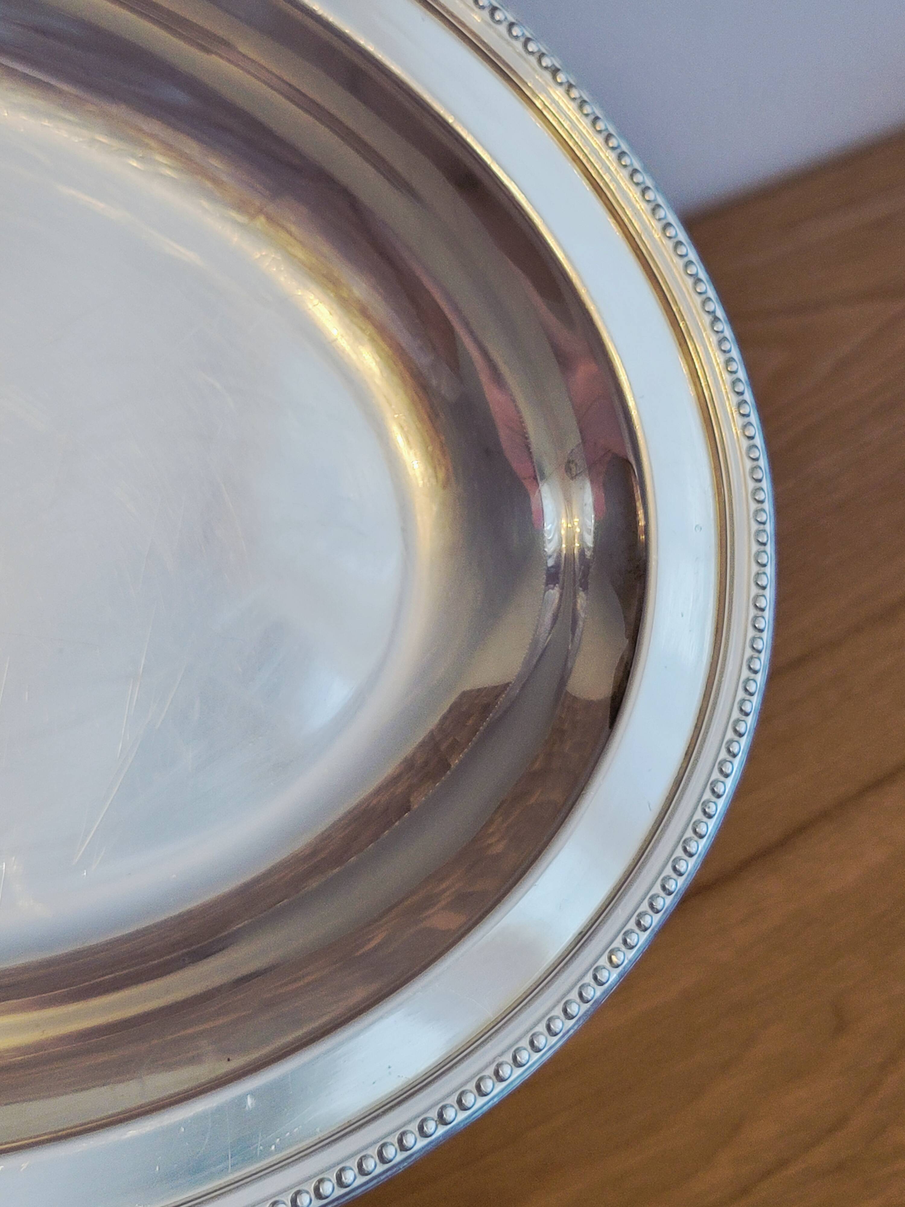 Oval Plateau Christofle Gallia In Silver-Plated Metal Beaded Frieze Basket Plaque
