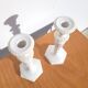 Pair of antique Italian ceramic candlesticks.