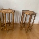 Pair of rattan bedside tables