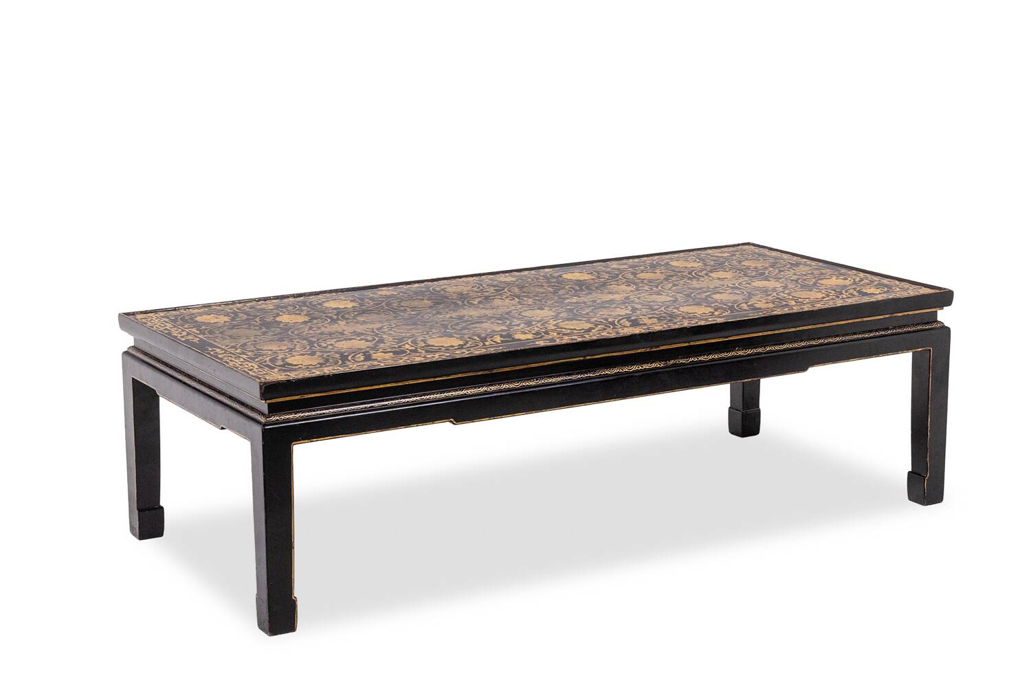 Lacquer coffee table decorated with floral motifs. Circa 1900.