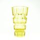 Art Deco vase, yellow crystal, design by J. Hoffmann, Moser, Czechoslovakia, 1930s