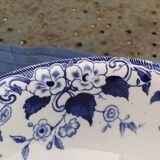 Antique salad bowl, Creil and Montereau, in earthenware, Flora model with bindweed