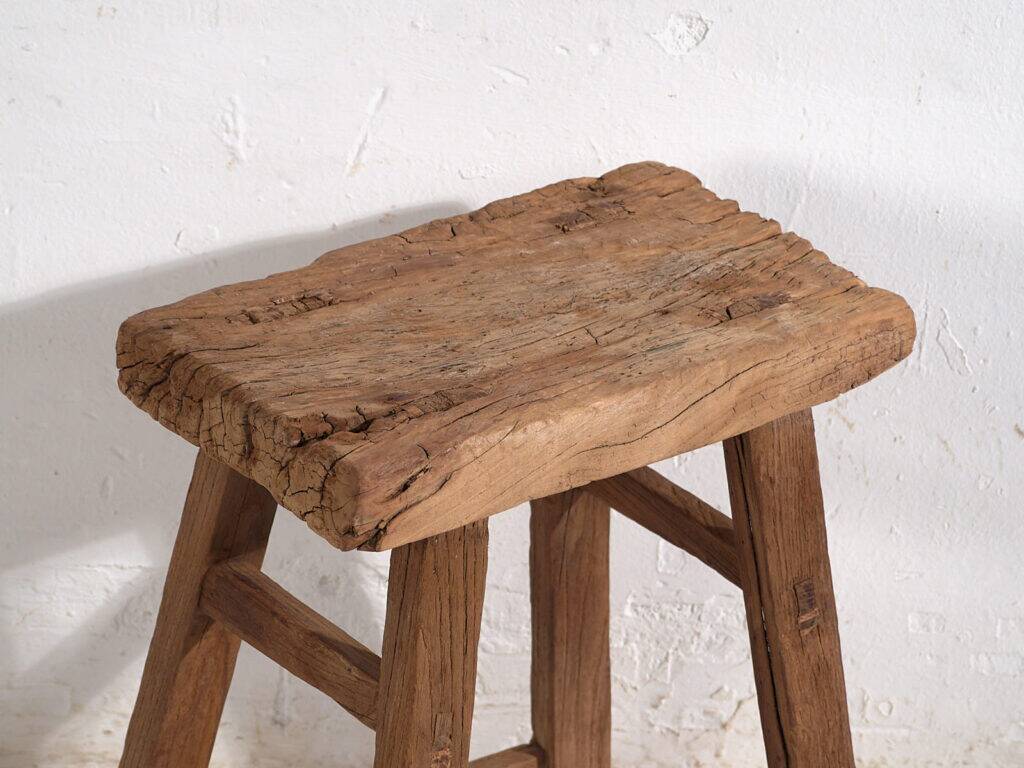 Antique solid wood stools (circa 1900). Set of 2 pieces no. 2.