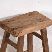 Antique solid wood stools (circa 1900). Set of 2 pieces no. 2.