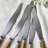 6 Vintage Horn Knives Silver Steel Blade LEPINE A LYON France 19th Century