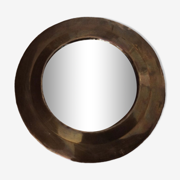 Round brass mirror 19cm