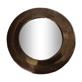 Round brass mirror 19cm