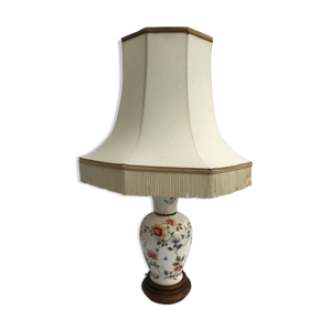 Lampe céramique Moustiers - socle bois