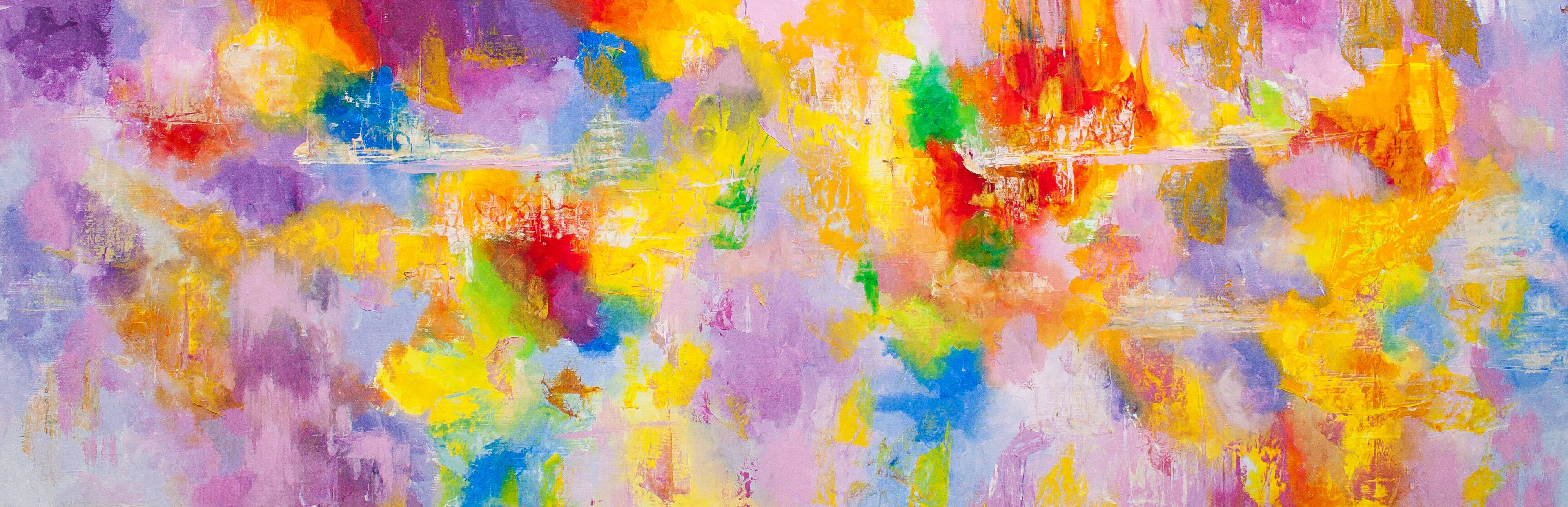 Cuadro al oleo con motivo abstracto.