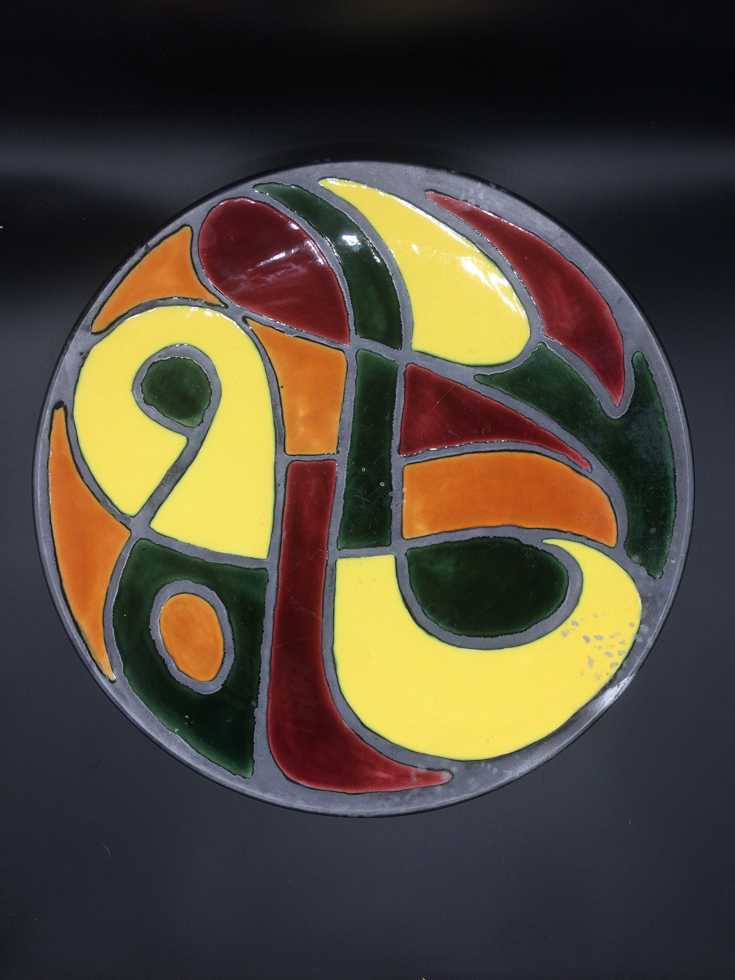 Abstract decorative dish in bright colors