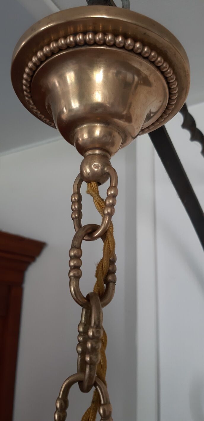 Suspension laiton opaline rose